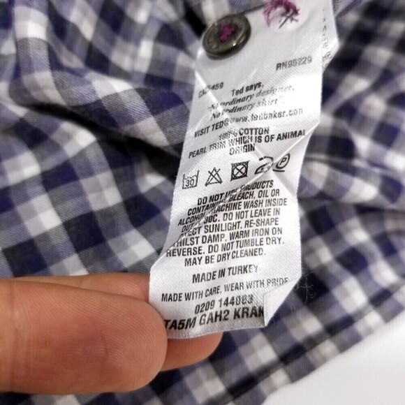 Ted Baker London Plaid Flip Cuff Long Sleeve Button Down Dress Shirt Mens XXL - Picture 7 of 8